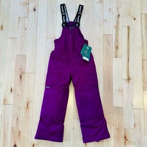 NWT Kamik Insulated Ski Bib Snow Pants Kids Size 7 (Plum)